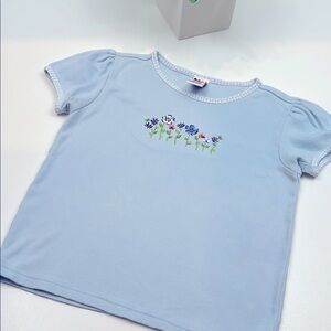 Vintage Gymboree Blue Floral Tee